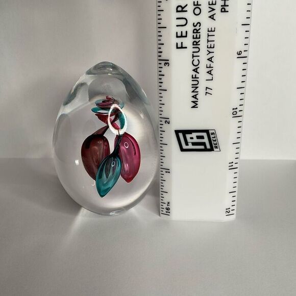 Artcristal Bohemia Glass Paperweight Egg Shape Decor Blue‎ / Pink / Red - Picture 7 of 7